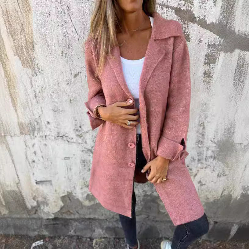 Lapel Single Breasted Cardigan