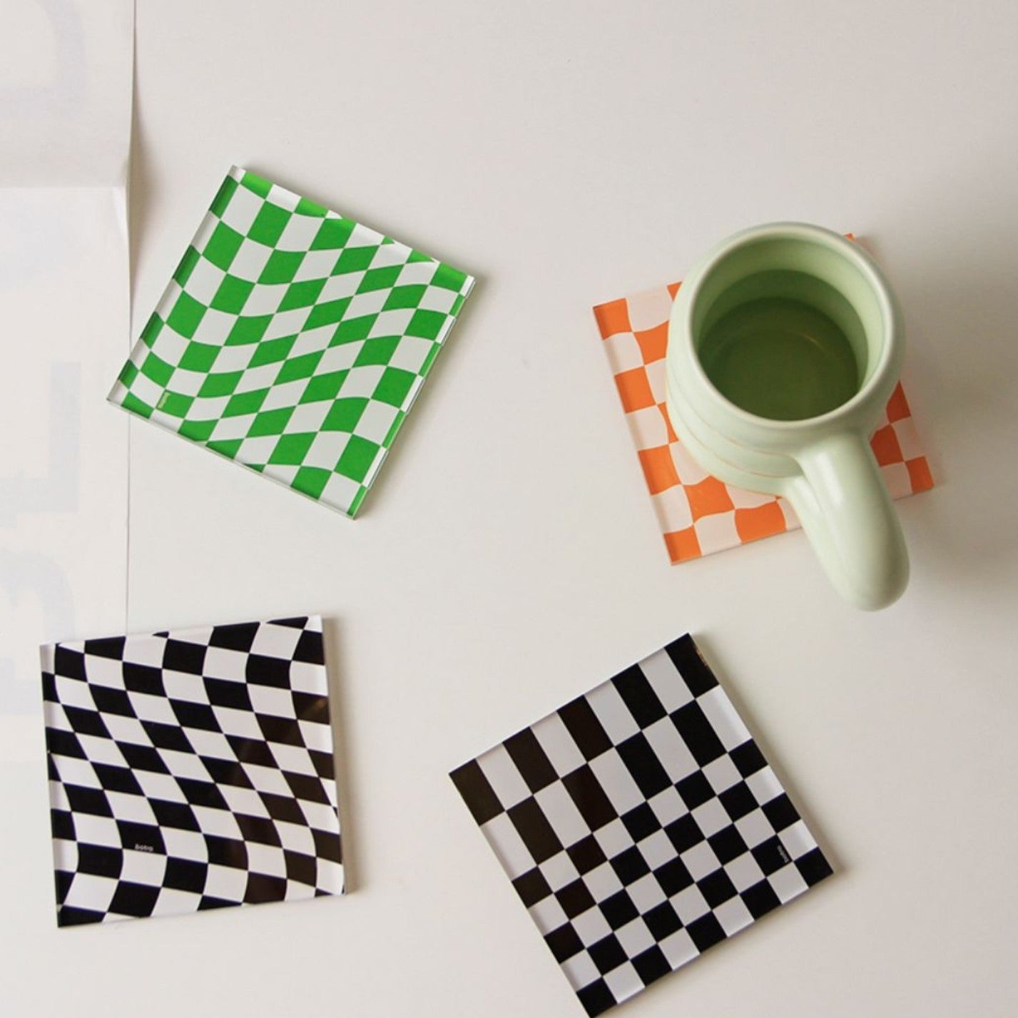 Retro Chessboard Coffee Cup Mat