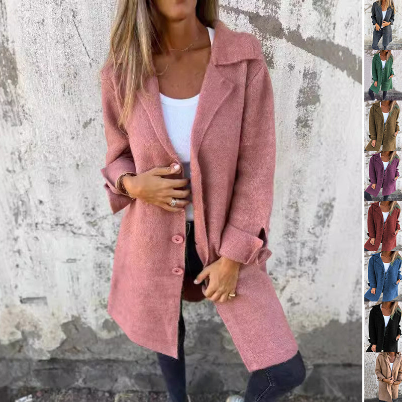 Lapel Single Breasted Cardigan