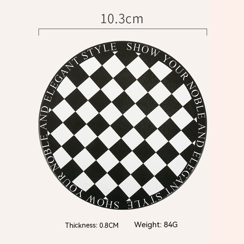 Retro Chessboard Coffee Cup Mat