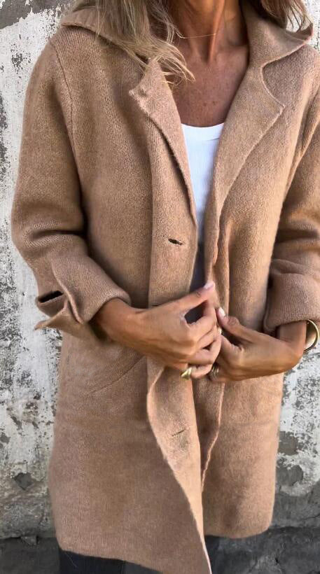 Lapel Single Breasted Cardigan