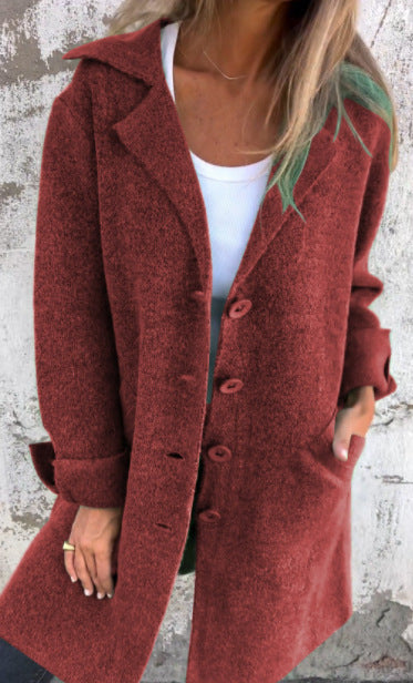 Lapel Single Breasted Cardigan